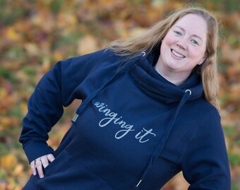 cross neck sweatshirt