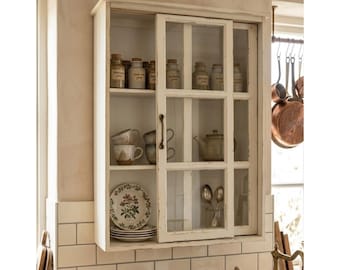 antique display cabinet, wall-mounted display cabinet, glass display cabinet