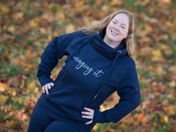 cross neck sweatshirt