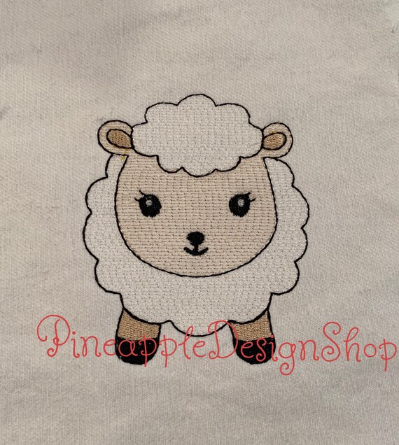 Lamb embroidery designlamb embroiderybaby lamb embroidery Etsy