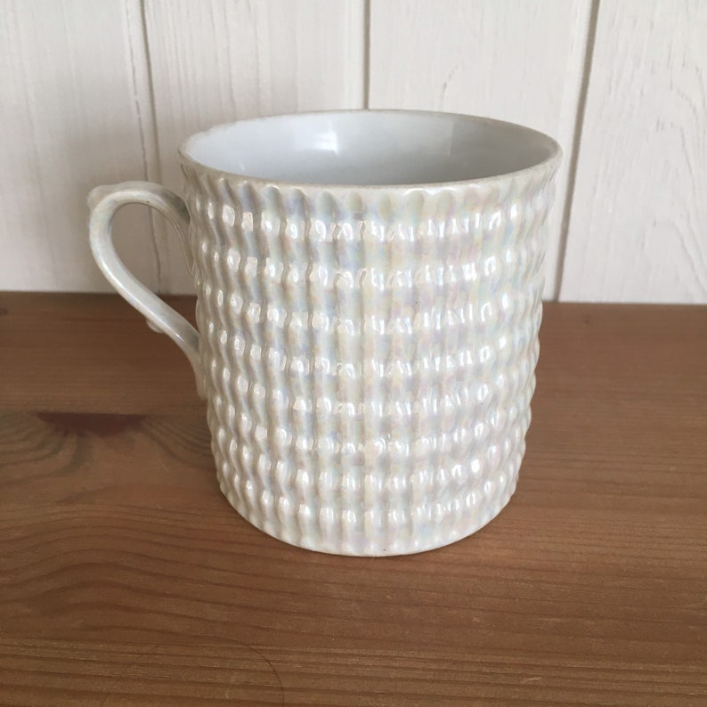 Collectible Vintage 1930s Small Pearlised Souvenir of Blackpool Mug