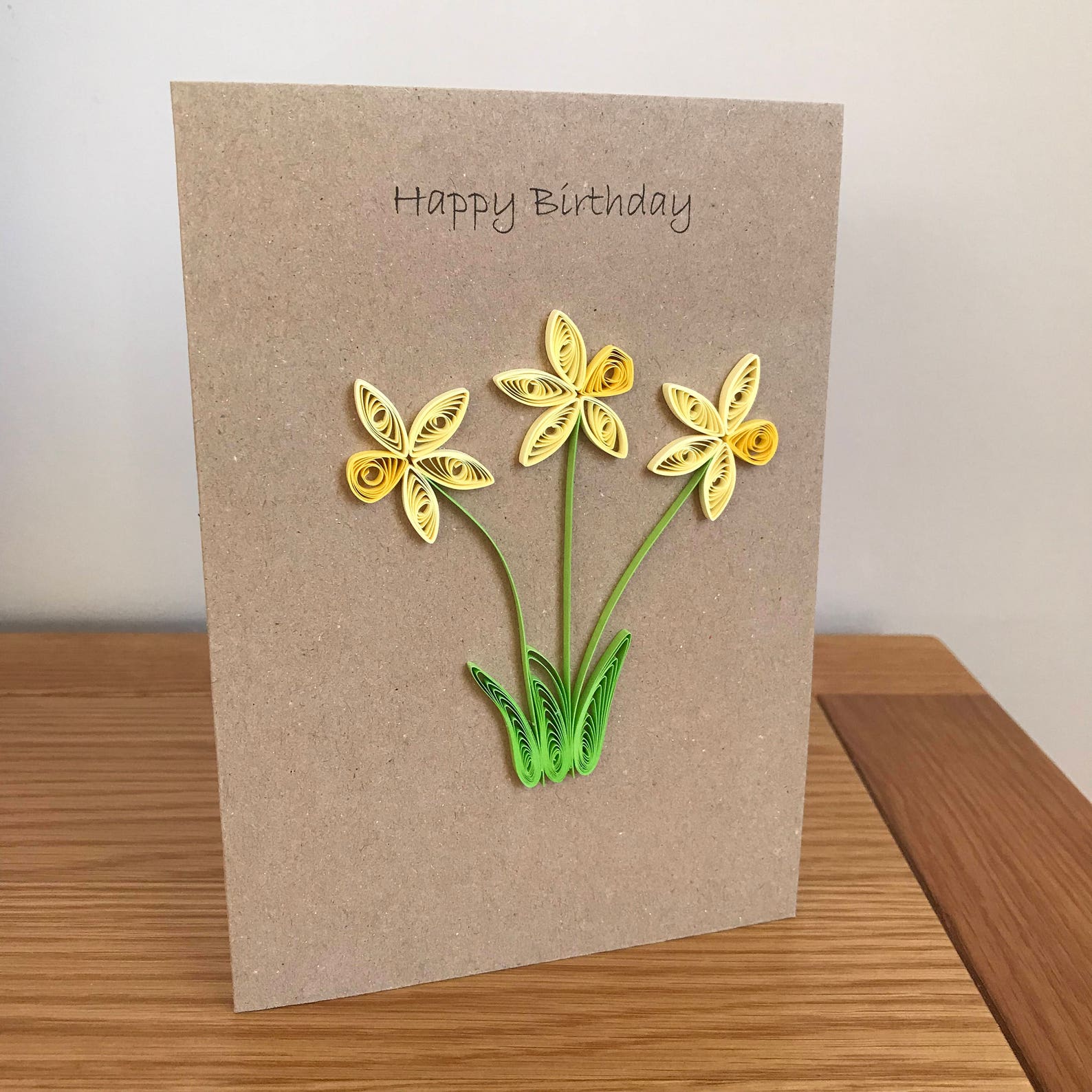 Quilled Daffodil Birthday Card Etsy UK