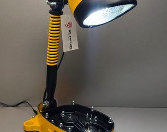 Lamp made from recycled motorcycle parts, motorcycle lamp