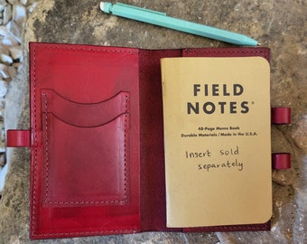 Leather Field Notes cover wallet with pen loop