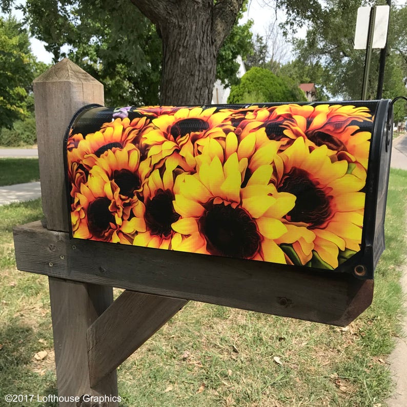 Sunflowers Mailbox Wraps Mailbox Cover Etsy