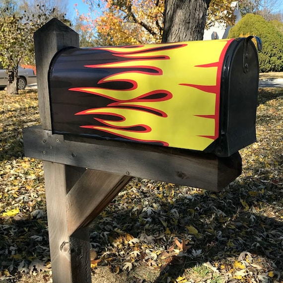 Flames Mailbox Wrap Mailbox Cover Available in Four Color Etsy
