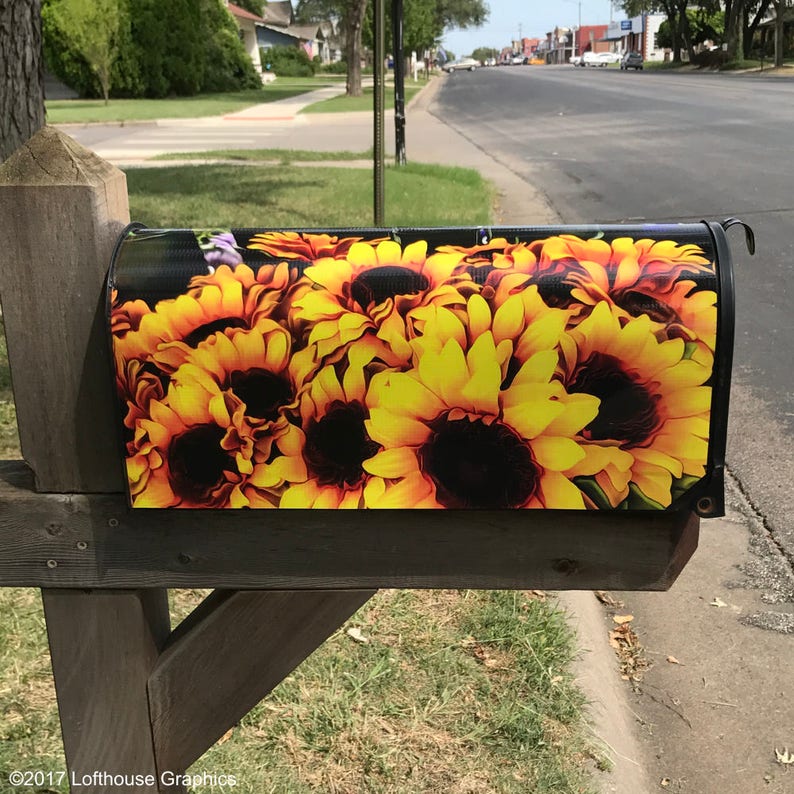 Sunflowers Mailbox Wraps Mailbox Cover Etsy