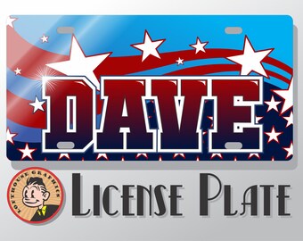 Custom SSB, Customizable Plexiglas Vehicle License Plate, Auto Tag