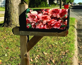 Pink Garden, Mailbox Wrap, Mailbox Cover