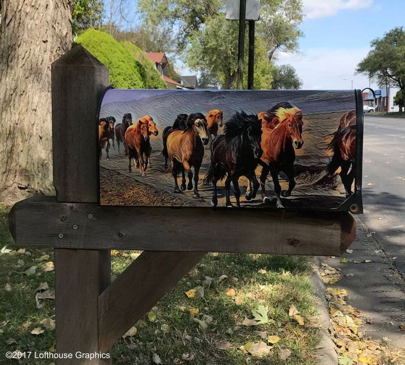 Wild Horses Mailbox Wrap Mailbox Cover Etsy