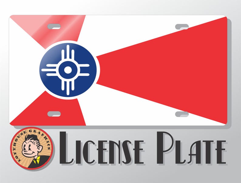 Wichita Kansas City Flag Plexiglas Vehicle License Plate Etsy