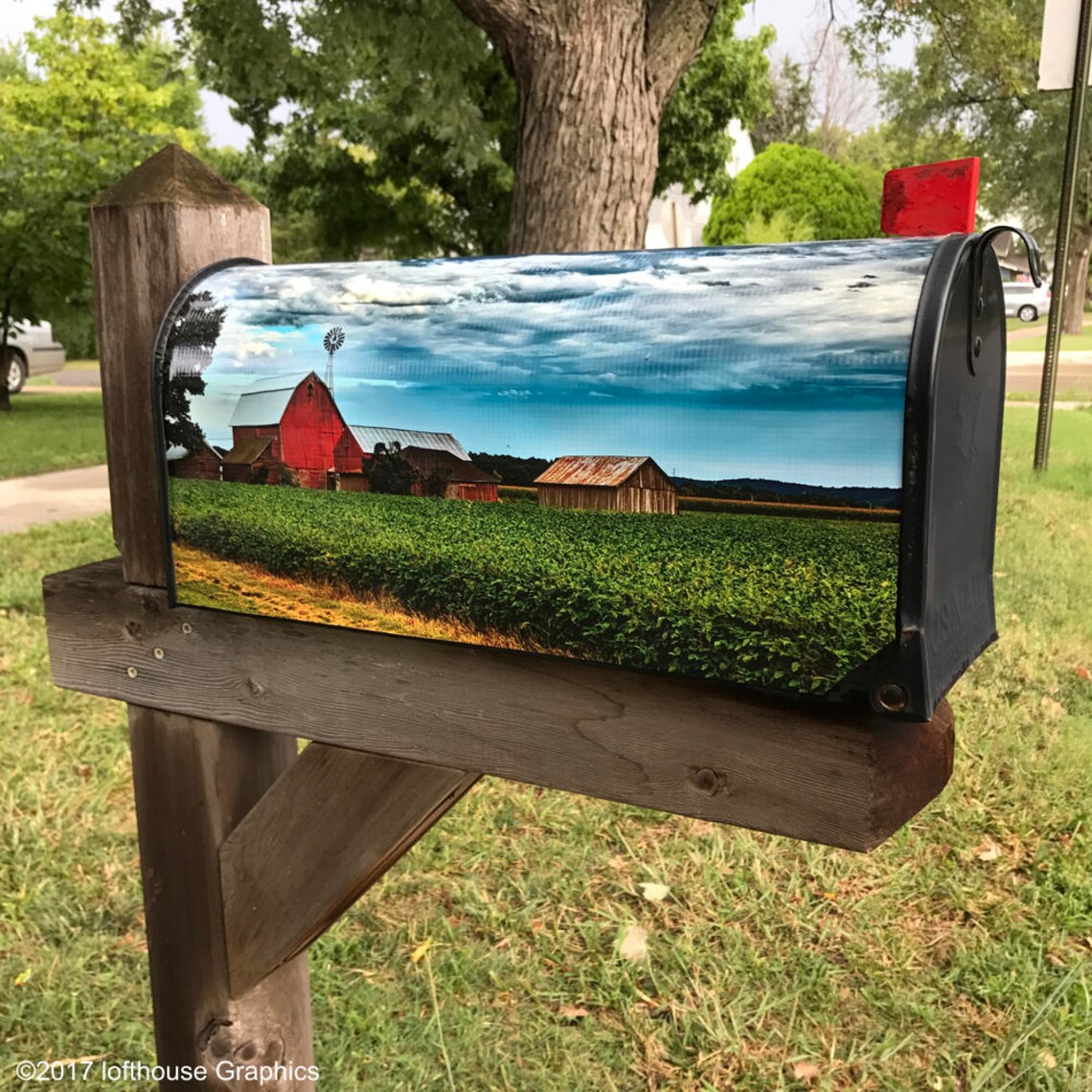 Big Red Barn Mailbox Wrap Mailbox Cover Etsy