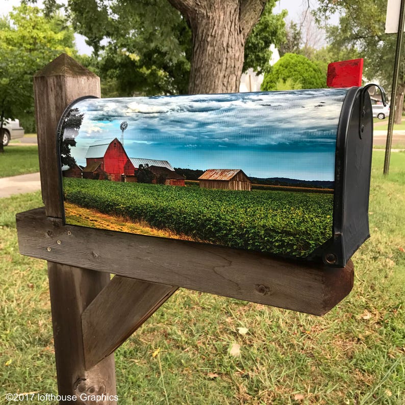 Big Red Barn Mailbox Wrap Mailbox Cover Etsy