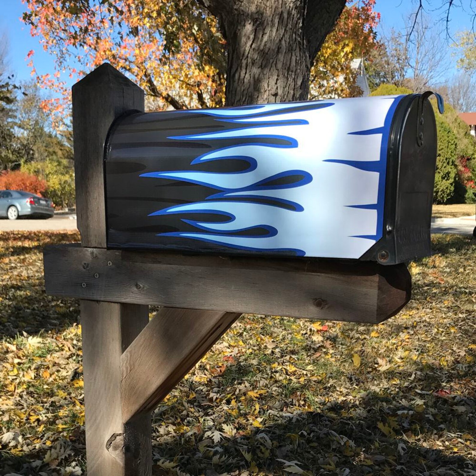 Flames Mailbox Wrap Mailbox Cover Available in Four Color Etsy