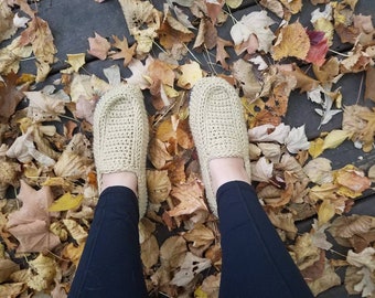 Handmade NON-SLIP Crochet Moccasin Slippers