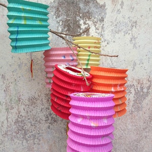 Traditional hand painted vintage style Chinese paper lanterns - small size