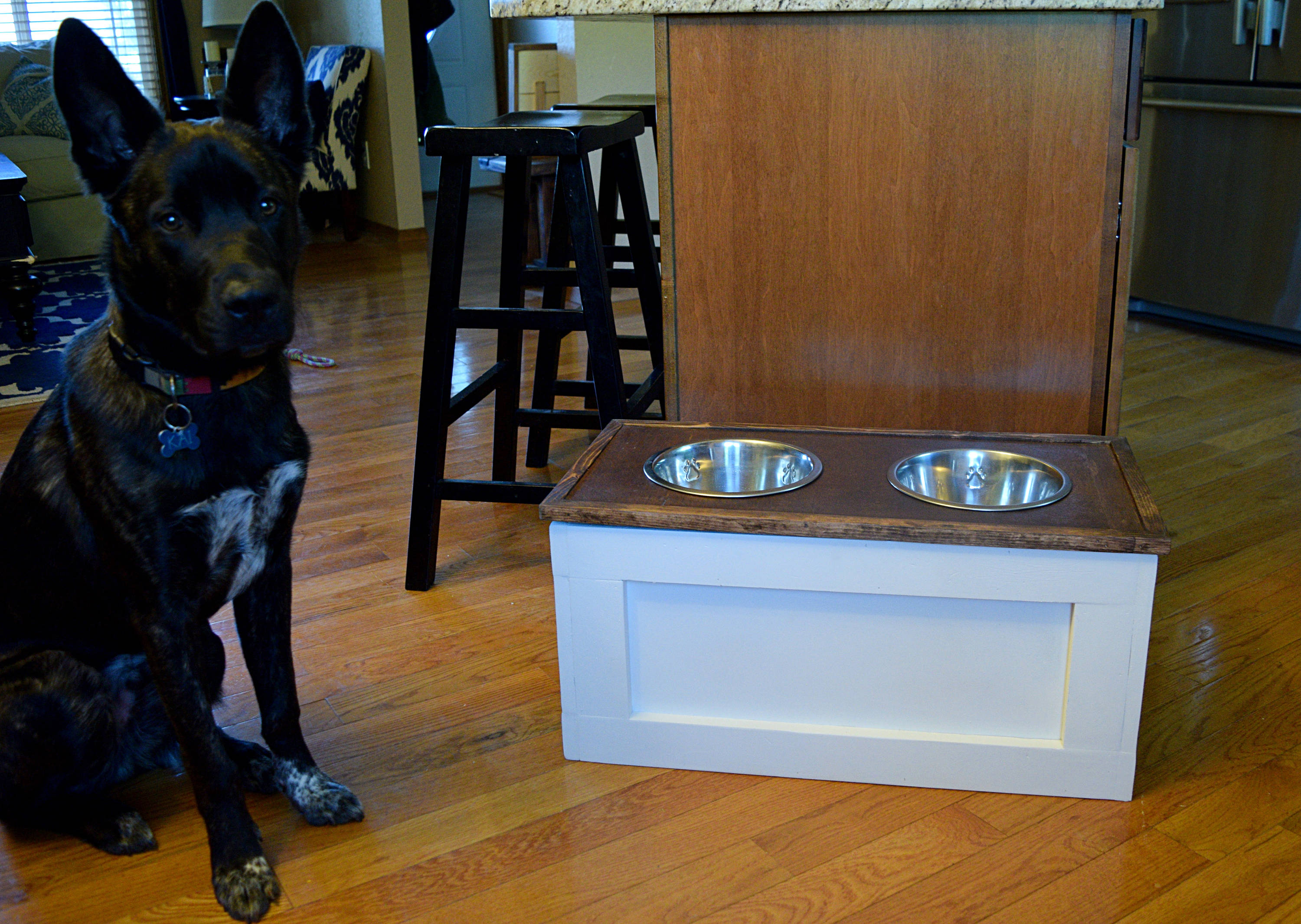 Dog Feeder With Storage Rustic dog feeder Farmhouse Style Etsy