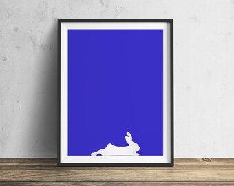 Bunny Rabbit  INSTANT DOWNLOAD forest, Nature Print, Downloadable - Original Illustration Fine Art Quality Print 4 DOLLARS Printable diy
