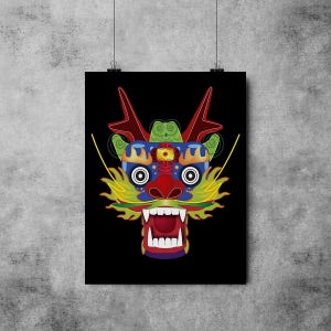 INSTANT DOWNLOAD, Asian Dragon, Chinese New Year, Original Fine Art Print, 4 Dollars, Printable, DIY, Dragon