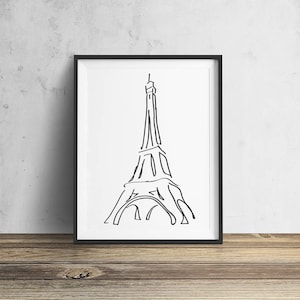 Eiffel Tower Sketch Print: Original Fine Art Illustration (Digital Download)