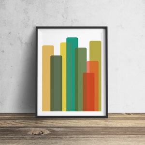 Abstrakte Stadtansicht : Farbenfrohe Metropole Kunst (Digitaler Download)
