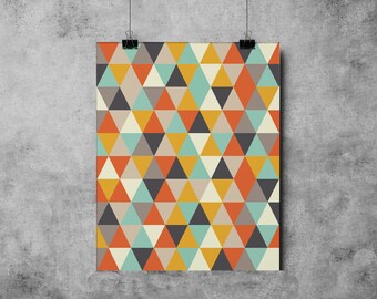 Mid-Century Modern Triangles Art Print (Digital Download)