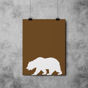 Brown Bear Print: Nursery Wall Art, Original Illustration (Digital Download)