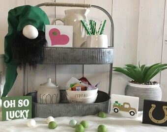 St. Patrick's Day Decor, Wooden Blocks, Tiered Tray Decor, St. Patty's Day Gift, Shelf Decor, Mantel Decor, Shamrocks