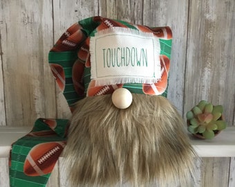 Football Gnome Hat, Slouchy Hat, Tiered Tray Decor, Touchdown Football Hat, Nisse, Mantel Decor, Coffee Bar Gnome, Rae Dunn Inspired Gnome