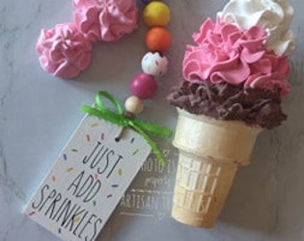 Ice Cream Beaded Garland, Farmhouse Canister Garland, Just Add Sprinkles Garland, Coffee Bar Decoration, Gift for Her