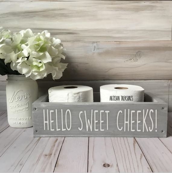 Hello Sweet Cheeks Box Storage Box Bathroom Decor Etsy