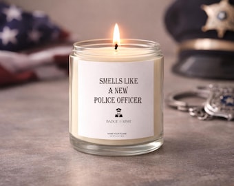 Personalized Police Officer Candle Gift | Law Enforcement Appreciation