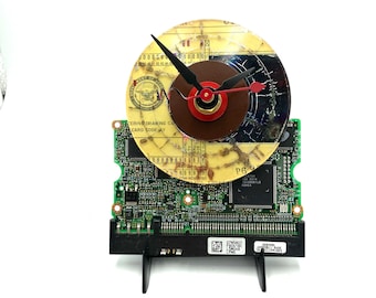 Vintage DoD Engineering Card Clock: Upcycled Circuit Board Tech Gift