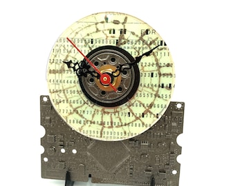 Steampunk Computer Punch Card Clock: Upcycled computer Art