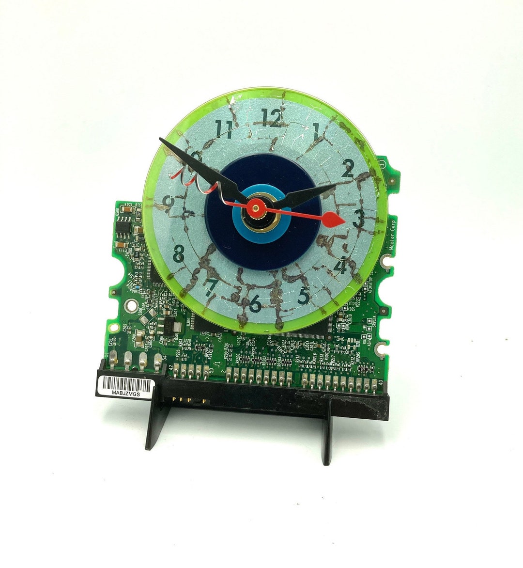 Upcycled Circuit Board Clock: Mini CD Silver Numeral Face, Tech Gift - Etsy