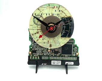 Vintage DoD Engineering Card Clock: Upcycled Circuit Board Tech Gift