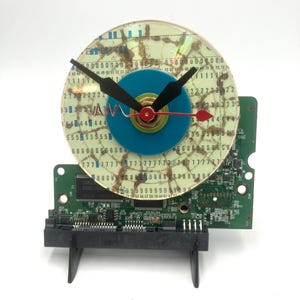 Vintage Computer Punch Card Clock: Upcycled Circuit Board Tech Gift