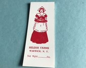 Vintage farm restaurant price weight tag from Heleah Farms Warwick NY, antique store ephemera