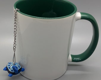 Infusor de té de malla con diseño de tortuga, hecho a mano, para té de hojas sueltas.