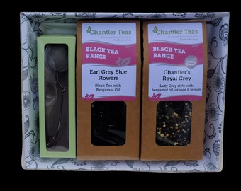 Earl Grey Loose Leaf Tea Lovers Gift Hamper, Earl Grey Blue Flowers and Royal Grey Tea Gift Hamper