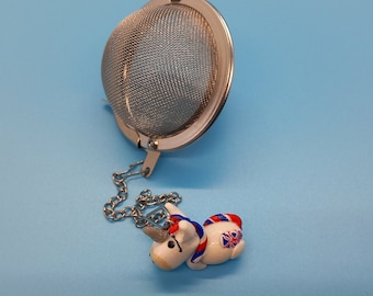 Unicorn Tea Ball Infuser, Red White and Blue Unicorn Tea Strainer, Royal colour Loose Leaf Tea Ball