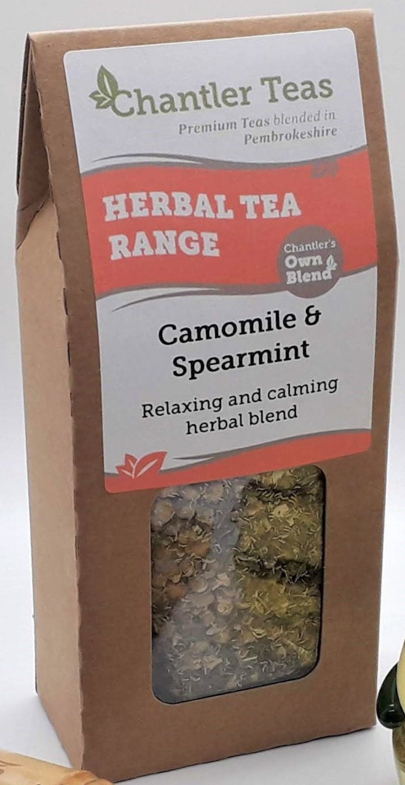 Camomile and Spearmint, Loose Leaf Herbal Blend, Chamomile, Spearmint, 50g Retail Box, Herbal