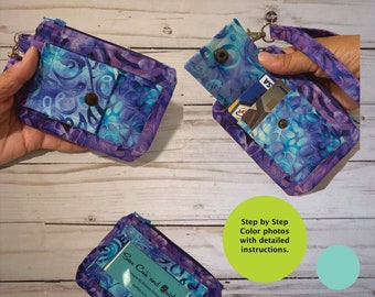 PDF Sewing Pattern Grab And Go Wallet , Wristlet Pattern, PDF Pattern, Digital Pattern,  Minimalist Wallet Pattern, Lanyard Mini Wallet