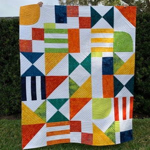 PDF Schnittmuster, Quiltometry Anfänger Quilt, Easy Quilt Digital Pattern, Geschicklichkeits Builder Quilt Pattern