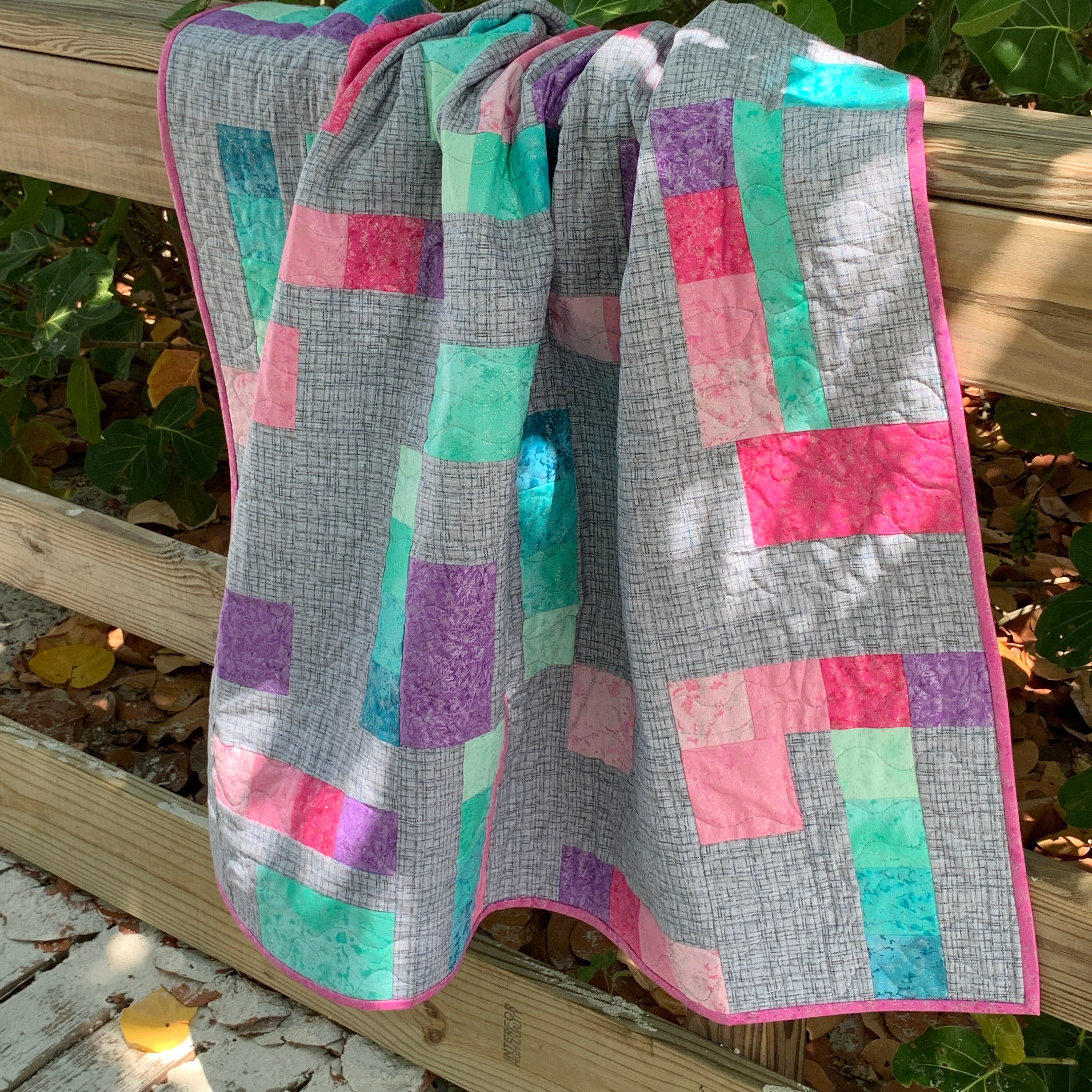 PDF Sewing Pattern, Block and Roll Beginner Quilt, Easy Quilt Digital