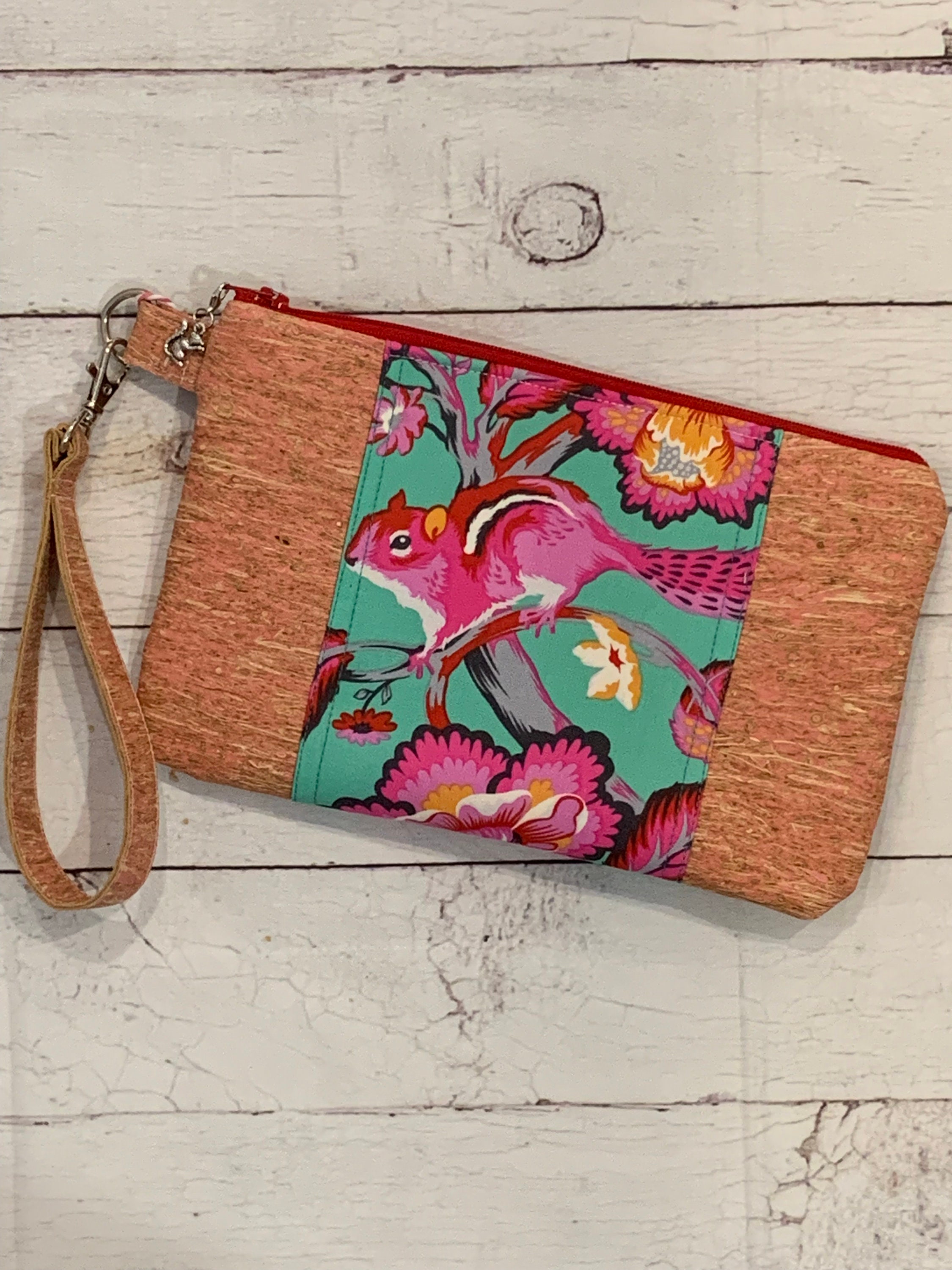 Daisy Rose Keychain Pouch & Coin Purse with Clasp, Luxury PU Vegan Leather  - Cream Snake