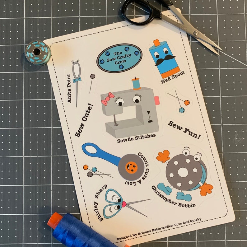 Scissors Thread Needle Rotary Cutter Spool Fun And Cute Sewing Stickers Sewing Machine Sew Fun Sewing Sticker Sheet Set Bobbin