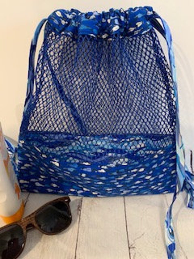 PDF Sewing Pattern Mesh Beach Bag Mesh Drawstring Bag Sewing Etsy