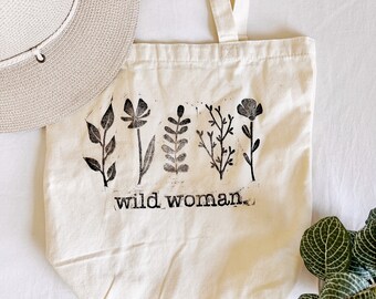 Wild Woman printed tote bag