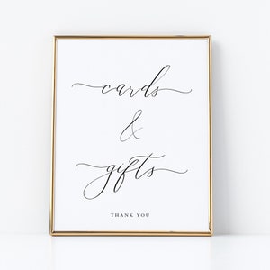 Tarjeta y regalo Sign for Weddings - Elegante cartulina de lino blanco con letras de caligrafía negra - Marco no incluido